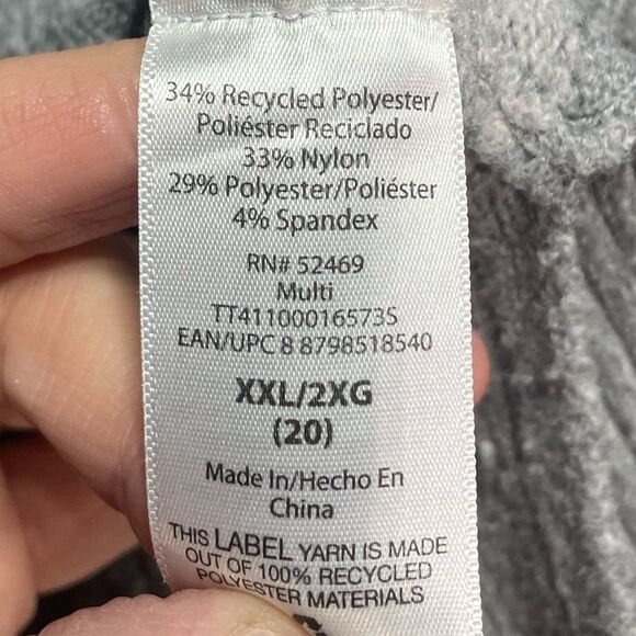 Time and Tru Grey Striped Sweater XXL (20) - Picture 5 of 6